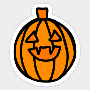 Cute Spooky Halloween Jack O Lantern Doodle, made by EndlessEmporium Sticker